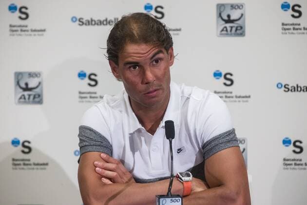 Tennis, Barcelona Open, Rafael Nadal Pressekonferenz BARCELONA - April 20- SPAIN: Rafa Nadal during the press conference PK Pressekonferenz at the Open Banc Sabadell, 64 Trophy Conde de Godo played in the RCT Barcelona 1899, on april 20, 2016. Photo: Mikel Trigueros Urbanandsport Cordon Press ---------------------------------- BARCELONA - Abril, 20 - ESPANA: Rafa Nadal durante la rueda de prensa durante la edicion 64 del Barcelona Open Banc Sabadell Trofeo Conde Godo, celebrada en el RCT Barcelona 1899, el 20 de Abril de 2016. Foto: Mikel Trigueros Urbanandsport Cordon Press  xMikelxTriguerosx xBARCELONA-OPEN-BANC-SABADELLx64-TROFEO-CONDE-GODOx