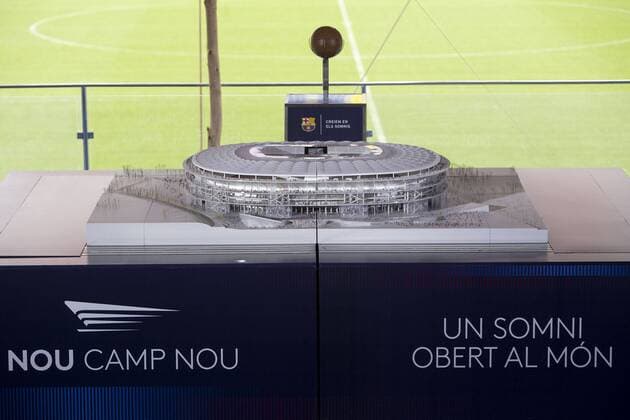 April 21, 2016 - Barcelona, Spain - The maquet of the new FC Barcelona Barca s stadium (Nou Camp Nou) showed in the Camp Nou Stadium in Barcelona, on April 21, 2016 New Camp Nou stadium maquet show  - ZUMAn230