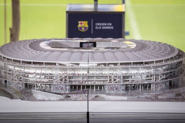 Fußball, Stadiongeschichte FC Barcelona Themen der Woche - Sport Bilder des Tages - Sport April 21, 2016 - Barcelona, Spain - The maquet of the new FC Barcelona Barca s stadium (Nou Camp Nou) showed in the Camp Nou Stadium in Barcelona, on April 21, 2016 New Camp Nou stadium maquet show  - ZUMAn230