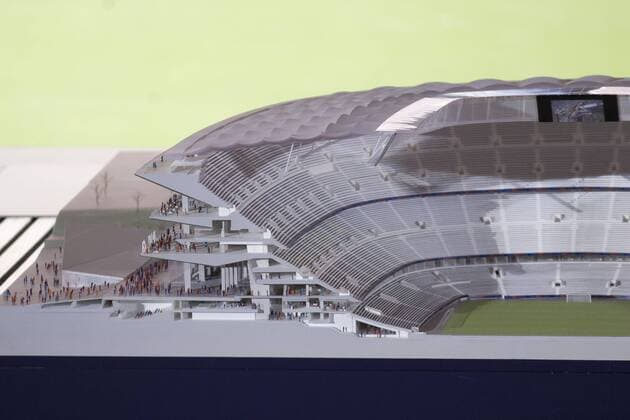 April 21, 2016 - Barcelona, Spain - The maquet of the new FC Barcelona Barca s stadium (Nou Camp Nou) showed in the Camp Nou Stadium in Barcelona, on April 21, 2016 New Camp Nou stadium maquet show  - ZUMAn230