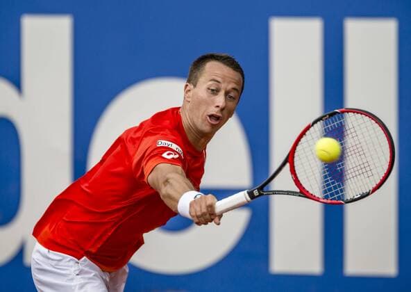 April 21, 2016 - Barcelona, Catalonia, Spain - PHILIPP KOHLSCHREIBER (GER) returns the ball to Feliciano Lopez (ESP) during the 3rd round of the Barcelona Open Banc Sabadell 2016. Kohlschreiber wins 6-7, 7-5, 63 Kohlschreiber beats Lopez To Reach Quarter-Finals Of Barcelona Open Banc Sabadell 2016 - ZUMAo105