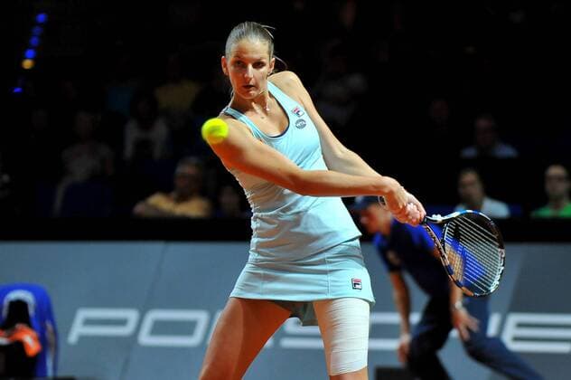 Karolina Pliskova (CZE). Deutschland, Stuttgart: Tennis, Porsche Tennis Grand Prix, Achtelfinale am 21.04.2016, Porsche-Arena.