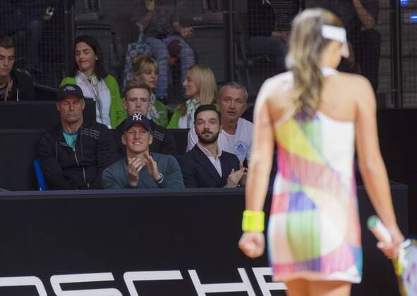 Ana IVANOVIC, SRB in Aktion vor ihrem Freund Bastian SCHWEINSTEIGER in Stuttgart , 21.04.2016