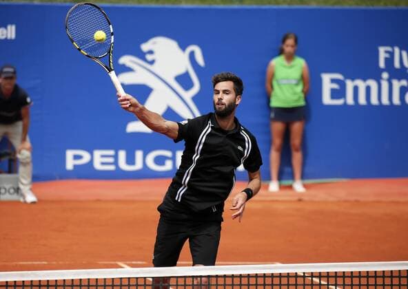 BARCELONA -april 22- SPAIN: Benoit Paire during the match against Marek Jaziri, corresponding to the 1 8 final of the Open Banc Sabadell, 64 Trophy Conde de Godo, played on the RCT Barcelona1899, on april 22, 2016. Photo: Joan Valls Urbanandsport Cordon Press  xJoanxValls Urbanandsportx xBARCELONA-OPEN-BANC-SABADELL-TENNISx