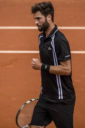 April 22, 2016 - Barcelona, Catalonia, Spain - BENOIT PAIRE (FRA) returns the ball to Malek Jaziri (TUN) during their qurter-final at the Barcelona Open Banc Sabadell 2016. Paire wins 3-6, 7-5, 6-1 Paire Reaches Semi Finals At Barcelona Open 2016 - ZUMAo105