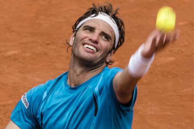 April 22, 2016 - Barcelona, Catalonia, Spain - MALEK JAZIRI (TUN) serves the ball to Benoit Paire (FRA) during their qurter-final at the Barcelona Open Banc Sabadell 2016. Paire wins 3-6, 7-5, 6-1 Paire Reaches Semi Finals At Barcelona Open 2016 - ZUMAo105