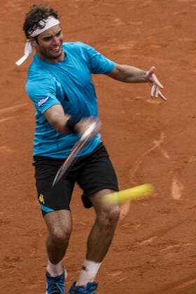 April 22, 2016 - Barcelona, Catalonia, Spain - MALEK JAZIRI (TUN) returns a ball to Benoit Paire (FRA) during their qurter-final at the Barcelona Open Banc Sabadell 2016. Paire wins 3-6, 7-5, 6-1 Paire Reaches Semi Finals At Barcelona Open 2016 - ZUMAo105