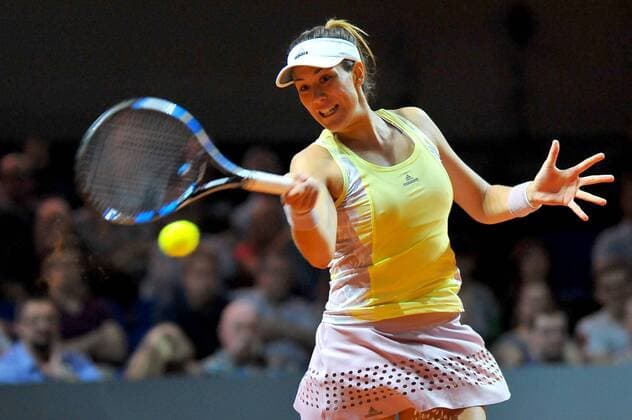Garbine MUGURUZA (ESP). Deutschland, Stuttgart: Tennis, Porsche Tennis Grand Prix, Viertelfinale am 22.04.2016, Porsche-Arena.