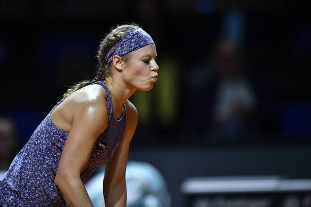 Laura Siegemund (GER) enttäuscht Tennis Damen 22.04.2016 Porsche Tennis Grand Prix GP Stuttgart 2016 Porsche-Arena 16.04.-24.04.2016 Porsche Tennis Grand Prix Stuttgart 2016
