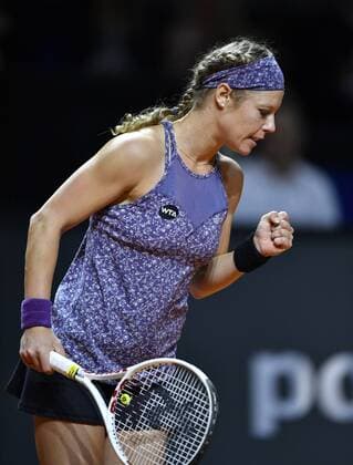 Laura Siegemund (GER) Jubel jubelt über gewonnenen Punkt Tennis Damen 22.04.2016 Porsche Tennis Grand Prix GP Stuttgart 2016 Porsche-Arena 16.04.-24.04.2016 Porsche Tennis Grand Prix Stuttgart 2016