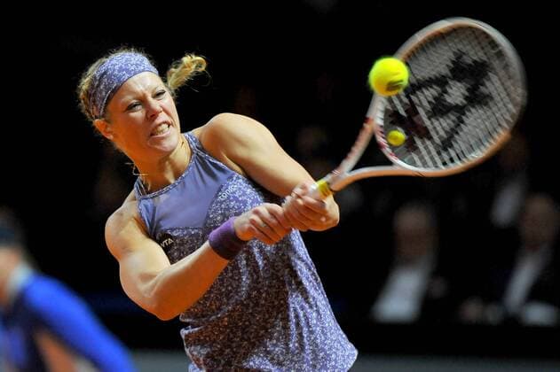 Laura SIEGEMUND (GER). Deutschland, Stuttgart: Tennis, Porsche Tennis Grand Prix, Viertelfinale am 22.04.2016, Porsche-Arena.