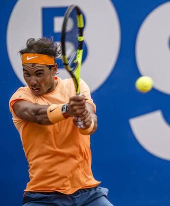 Tennis, Barcelona Open, Nadal - Fognini April 22, 2016 - Barcelona, Catalonia, Spain - RAFAEL NADAL (ESP) returns the ball to Fabio Fognini (ITA) during their quarter final of the Barcelona Open Banc Sabadell 2016. Nadal wins 6-2, 7-6 Nadal Reaches Semi Finals At Barcelona Open 2016 - ZUMAo105