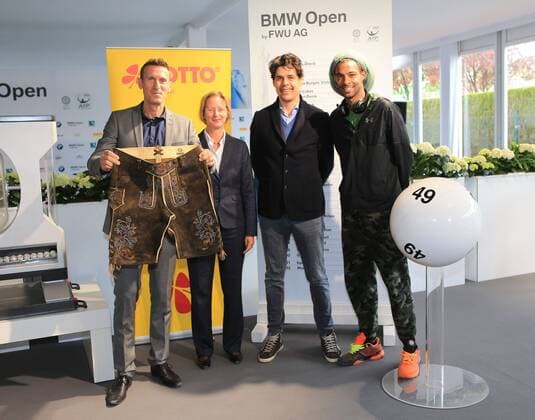 23.04.2016, BMW Open 2016, MTTC Iphitos München, ATP Tennis Herren Tour Tennis, im Bild: Patrick Kühnen, Ulrike Sturm, Fabian Tross und Dustin Brown