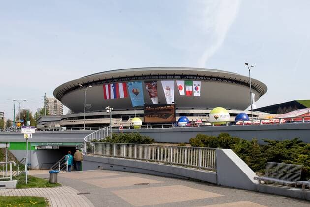 Ice hockey Eishockey - IIHF Ice Hockey WC 2016, Division I Group A KATOWICE,POLAND,22.APR.16 - ICE HOCKEY - IIHF World Ice Hockey Championship, international match Länderspiel. Image shows a general view of Spodek arena. GEPAxpictures xMaticxKlansek