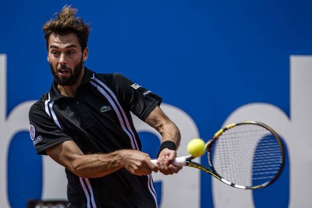 April 23, 2016 - Barcelona, Catalonia, Spain - BENOIT PAIRE of France returns the ball to Kei Nishikori of Japon during their semi-final at the Barcelona Open Banc Sabadell 2016. Nishikori won 6:3, 6:2 Tennis 2016 - Barcelona Open - Day 6 - ZUMAo105