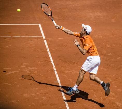 April 23, 2016 - Barcelona, Catalonia, Spain - KEI NISHIKORI of Japon returns the ball to Benoit Paire of France during their semi-final at the Barcelona Open Banc Sabadell 2016. Nishikori won 6:3, 6:2. Tennis 2016 - Barcelona Open - Day 6 - ZUMAo105