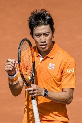 April 23, 2016 - Barcelona, Catalonia, Spain - KEI NISHIKORI of Japon reacts after winning the semi-final against Benoit Paire of France at the Barcelona Open Banc Sabadell 2016. Nishikori won 6:3, 6:2 Tennis 2016 - Barcelona Open - Day 6 - ZUMAo105