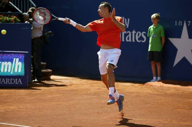 April 23, 2016 - Barcelona, Catalonia, Spain - Philipp Kohlschreiber during the match against Rafa Nadal , corresponding to the 1 2 final of the Open Banc Sabadell, 64 Trophy Conde de Godo, played on the RCT Barcelona1899, on april 23, 2016. Barcelona Open Banc Sabadell - Day 6  - ZUMAn230