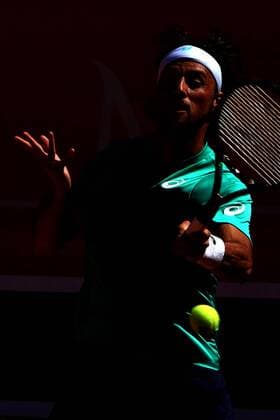 April 23, 2016 - Estoril, Portugal - Andrea Arnaboldi of Italy returns a ball to Gerard Granollers of Spain during the Qualifying of the Millennium Estoril Open ATP Tennis Herren 250 tennis tournament at the Clube de TÃƒÂ©nis do Estoril in Portugal on April 25, 2016. Millennium Estoril Open ATP 250 tennis tournament - Andrea Arnaboldi (ITA) vs Gerard Granollers (ESP) - ZUMAf123