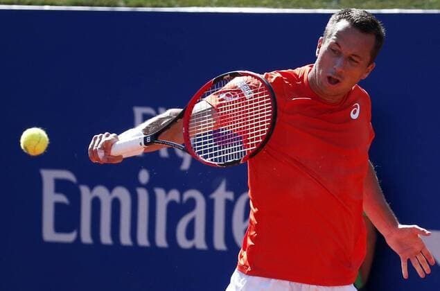 April 23, 2016 - Barcelona, Catalonia, Spain - Philipp Kohlschreiber during the match against Rafa Nadal , corresponding to the 1 2 final of the Open Banc Sabadell, 64 Trophy Conde de Godo, played on the RCT Barcelona1899, on april 23, 2016. Barcelona Open Banc Sabadell - Day 6  - ZUMAn230