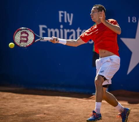 April 23, 2016 - Barcelona, Catalonia, Spain - PHILIPP KOHLSCHREIBER of Germany returns the ball to Rafael Nadal of Spain during their semi-final at the Barcelona Open Banc Sabadell 2016. Nadal won 6:3, 6:3 Tennis 2016 - Barcelona Open - Day 6 - ZUMAo105
