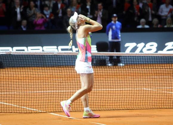 Porsche Tennis Grand Prix 2016 Deutschland, Stuttgart, 24.04.2016, Tennis, Porsche Tennis Grand Prix 2016, Stuttgart: Angelique Kerber (GER) Siegerjubel.