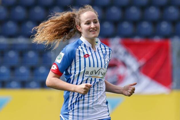 Fabienne Dongus (Hoffenheim, 33), Porträt, Portrait, Einzelbild, Aktion, Action, Fussball, Allianz Frauen-Bundesliga, TSG 1899 Hoffenheim - 1. FC Köln, xozx