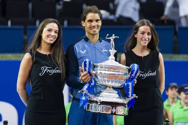 BARCELONA - April 24- SPAIN: Rafa Nadal victory celebration during the final match between Rafael Nadal (ESP) vsKei Nishikori (JPN) of the Open Banc Sabadell, 64 Trophy Conde de Godo, played on the RCT Barcelona 1899, on april 24, 2016. Photo: Mikel Trigueros Urbanandsport Cordon Press ---------------------------------- BARCELONA - Abril, 24 - ESPANA: Rafa Nadal victory celebration durante la final entre Rafael Nadal (ESP) vsKei Nishikori (JPN) de la edicion 64 del Barcelona Open Banc Sabadell Trofeo Conde Godo, celebrada en el RCT Barcelona 1899, el 24 de Abril de 2016. Foto: Mikel Trigueros Urbanandsport Cordon Press  xMikelxTriguerosx xBARCELONA-OPEN-BANC-SABADELLx64-TROFEO-CONDE-GODOx