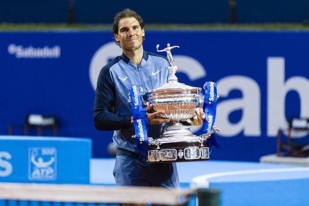 BARCELONA - April 24- SPAIN: Rafa Nadal victory celebration during the final match between Rafael Nadal (ESP) vsKei Nishikori (JPN) of the Open Banc Sabadell, 64 Trophy Conde de Godo, played on the RCT Barcelona 1899, on april 24, 2016. Photo: Mikel Trigueros Urbanandsport Cordon Press ---------------------------------- BARCELONA - Abril, 24 - ESPANA: Rafa Nadal victory celebration durante la final entre Rafael Nadal (ESP) vsKei Nishikori (JPN) de la edicion 64 del Barcelona Open Banc Sabadell Trofeo Conde Godo, celebrada en el RCT Barcelona 1899, el 24 de Abril de 2016. Foto: Mikel Trigueros Urbanandsport Cordon Press  xMikelxTriguerosx xBARCELONA-OPEN-BANC-SABADELLx64-TROFEO-CONDE-GODOx