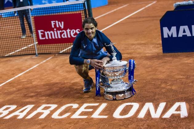 BARCELONA - April 24- SPAIN: Rafa Nadal victory celebration during the final match between Rafael Nadal (ESP) vsKei Nishikori (JPN) of the Open Banc Sabadell, 64 Trophy Conde de Godo, played on the RCT Barcelona 1899, on april 24, 2016. Photo: Mikel Trigueros Urbanandsport Cordon Press ---------------------------------- BARCELONA - Abril, 24 - ESPANA: Rafa Nadal victory celebration durante la final entre Rafael Nadal (ESP) vsKei Nishikori (JPN) de la edicion 64 del Barcelona Open Banc Sabadell Trofeo Conde Godo, celebrada en el RCT Barcelona 1899, el 24 de Abril de 2016. Foto: Mikel Trigueros Urbanandsport Cordon Press  xMikelxTriguerosx xBARCELONA-OPEN-BANC-SABADELLx64-TROFEO-CONDE-GODOx