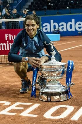 April 24, 2016 - Barcelona, Catalonia, Spain - RAFAEL NADAL of Spain poses for a photograph with the cup after winning the final of the Barcelona Open Banc Sabadell 2016 against Kei Nishikori of Japon Rafael Nadal won 6:4, 7:5 Rafael Nadal Wins Barcelona Open 2016 - ZUMAo105
