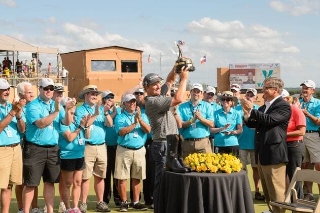 24 Apr 2016: Charley Hoffman after the final round of the Valero Texas Open at the TPC San Antonio Oaks Course in San Antonio, TX. (Photo by Daniel Dunn Icon Sportswire) GOLF: APR 24 PGA Golf Herren - Valero Texas Open - Final Round Icon16042447 EDITORIAL USE ONLY
