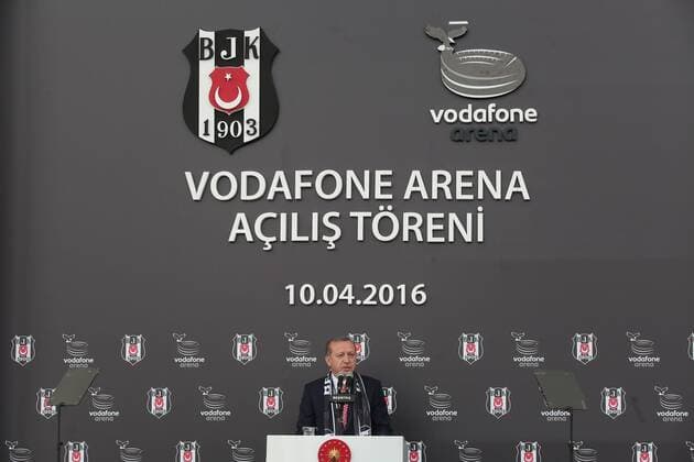 Turkish President Recep Tayyip Erdogan joins the inauguration Vodafone Arena Inonu Stadium, the brand new Istanbul waterfront stadium of the Besiktas.  15349521