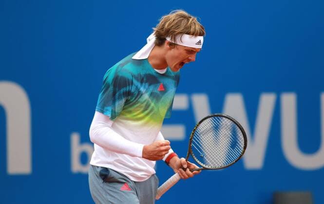 Tennis BMW Open 2016 München 27.04.2016 Alexander Zverev (GER) jubelt