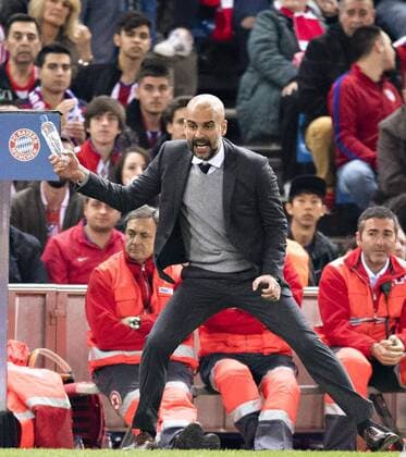 Madrid, 27.04.2016, Stadion Vicente Calderon Trainer Josep Pep Guardiola (FCB) wütend Atletico Madrid vs. FC Bayern München mm
