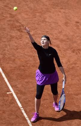 Czech tennis player Lucie Safarova in action during the tennis match Prague Open in Prague, Czech Republic, April 28, 2016. (CTKxPhoto RomanxVondrous) CTKPhotoP201604280537701  vnd 3
