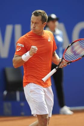 Philipp KOHLSCHREIBER (GER),esti,Jubel,Freude,Begeisterung, Aktion,Einzelbild,angeschnittenes Einzelmotiv,Halbfigur,halbe Figur. Tennis BMW Open 2016 am 28.04.2016 in Muenchen.