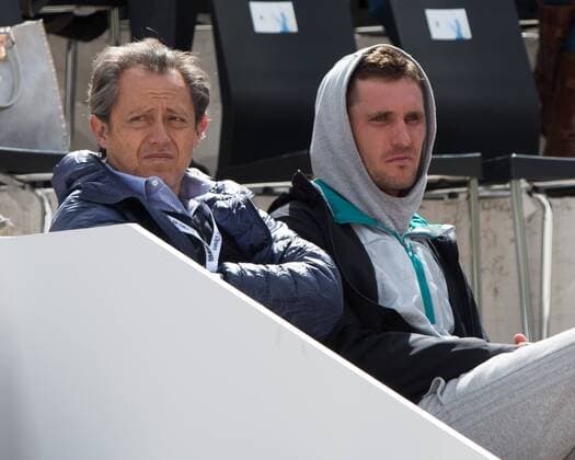 Alexander Zverev Bruder Mischa und Manager Patricio Apey in der Spielerloge, Tennis - BMW Open2016 - ATP Tennis Herren - MTTC Iphitos - Munich - - Germany - 28 April 2016.