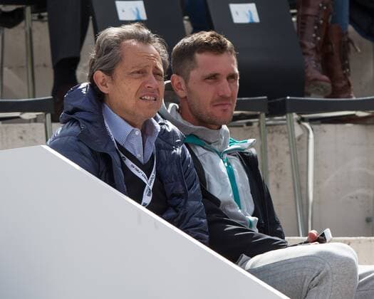 Alexander Zverev Bruder Mischa und Manager Patricio Apey in der Spielerloge, Tennis - BMW Open2016 - ATP Tennis Herren - MTTC Iphitos - Munich - - Germany - 28 April 2016.