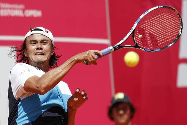 Portugal : Pablo Carreno Busta wins for 6-4, 7-5 against Taro Daniel during the Estoril Open Tournament Taro Daniel of Japan in action against Pablo Carreno Busta of Spain during their second round match for the Estoril Open tennis tournament where Busta won at 6-4, 7-5  FilipexAmorim
