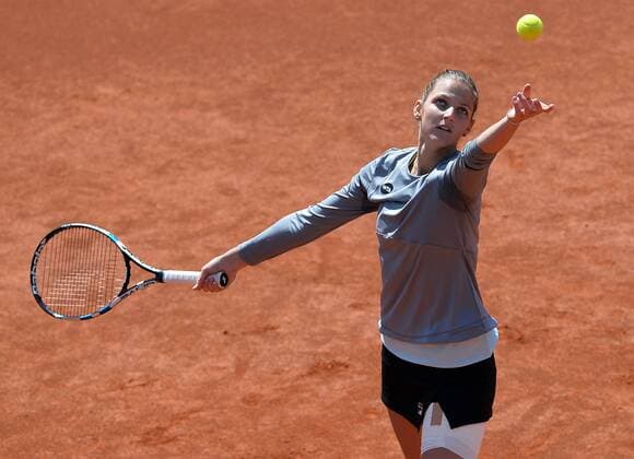 Czech tennis player Karolina Pliskova in action during the tennis match Prague Open in Prague, Czech Republic, April 29, 2016. (CTKxPhoto KaterinaxSulova) CTKPhotoP201604290490501  suk7