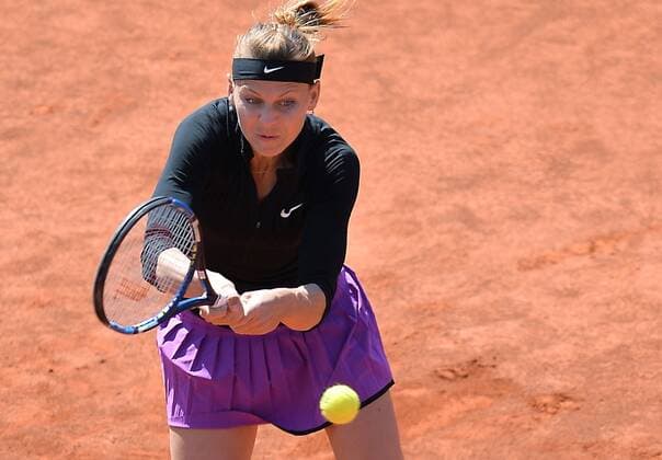 Czech tennis player Lucie Safarova in action during the tennis match Prague Open in Prague, Czech Republic, April 29, 2016. (CTKxPhoto KaterinaxSulova) CTKPhotoP201604290497601  suk8