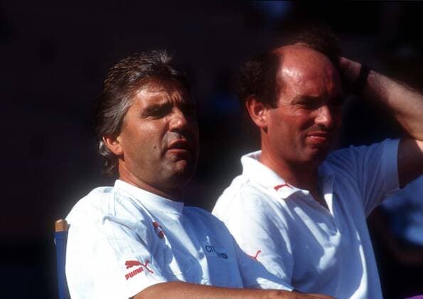 Trainer Jörg Berger und Co Trainer Hannes Linßen (beide 1. FC Köln)