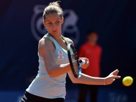 Czech tennis player Karolina Pliskova in action during the tennis match Prague Open in Prague, Czech Republic, April 29, 2016. (CTKxPhoto KaterinaxSulova) CTKPhotoP201604290542301  suk13