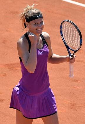 Czech tennis player Lucie Safarova (pictured) celebrates after defeating Karolina Pliskova in their match of the Prague Open, Czech Republic, April 29, 2016. (CTKxPhoto KaterinaxSulova) CTKPhotoP201604290576201  suk20
