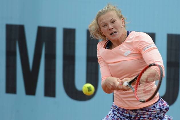 April 29, 2016 - Madrid, Spain - KATERINA SINIAKOVA in action during her match vs. K. Bondarenko at the Mutua Madrid Open. Tennis 2016 - Mutua Madrid Open - Qualifying - ZUMAl132