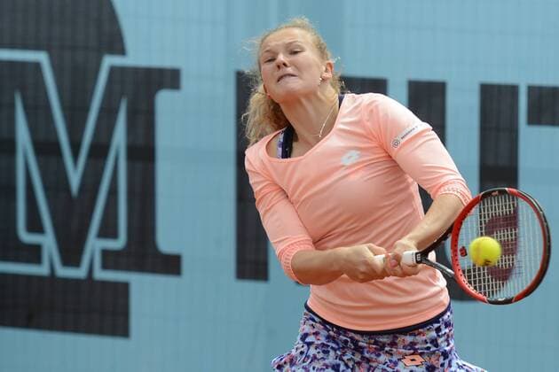 April 29, 2016 - Madrid, Spain - KATERINA SINIAKOVA in action during her match vs. K. Bondarenko at the Mutua Madrid Open. Tennis 2016 - Mutua Madrid Open - Qualifying - ZUMAl132