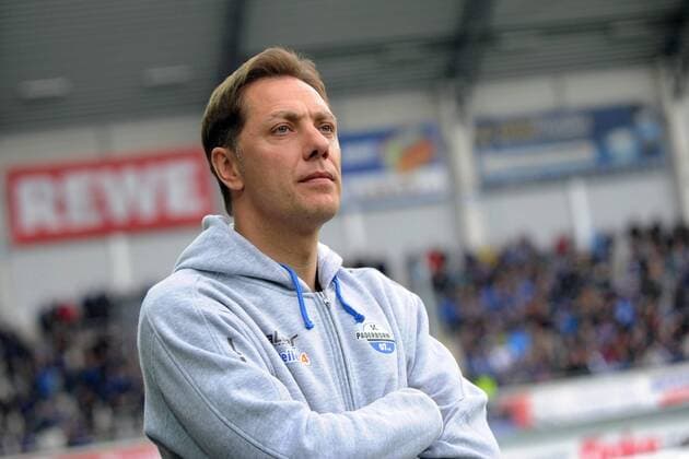 Paderborn Rene Mueller (Trainer SC Paderborn 07) -- Fussball --- 2. Bundesliga --- SC Paderborn 07 vs SC Freiburg --- 29.04.2016 Copyright: Sippel xEibner-Pressefoto EP_rsl