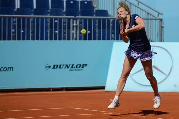 April 30, 2016 - Madrid, Spain - KATERINA SINIAKOVA in action during her match vs. B. Mattek-Sands at the Mutua Madrid Open. Tennis 2016 - Mutua Madrid Open - Day 1 - ZUMAl132
