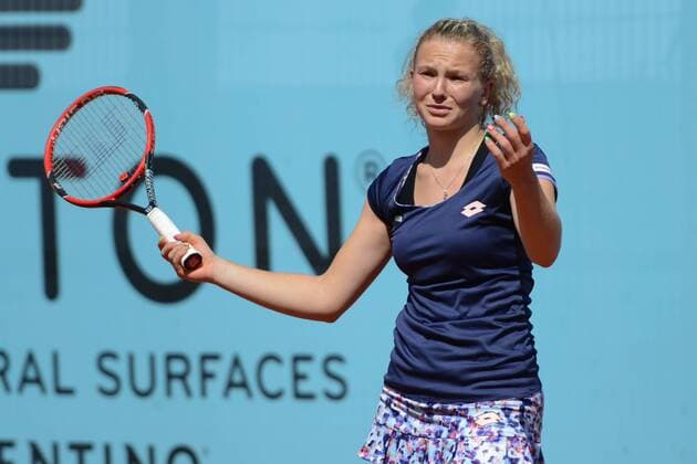 April 30, 2016 - Madrid, Spain - KATERINA SINIAKOVA reacts during her match vs. B. Mattek-Sands at the Mutua Madrid Open. Tennis 2016 - Mutua Madrid Open - Day 1 - ZUMAl132
